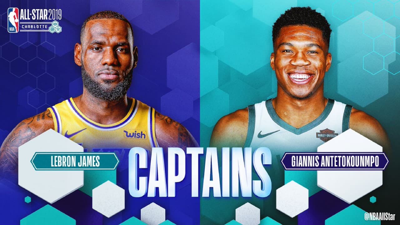 LeBron James y Giannis Antetokounmpo serán los capitanes de los equipos.