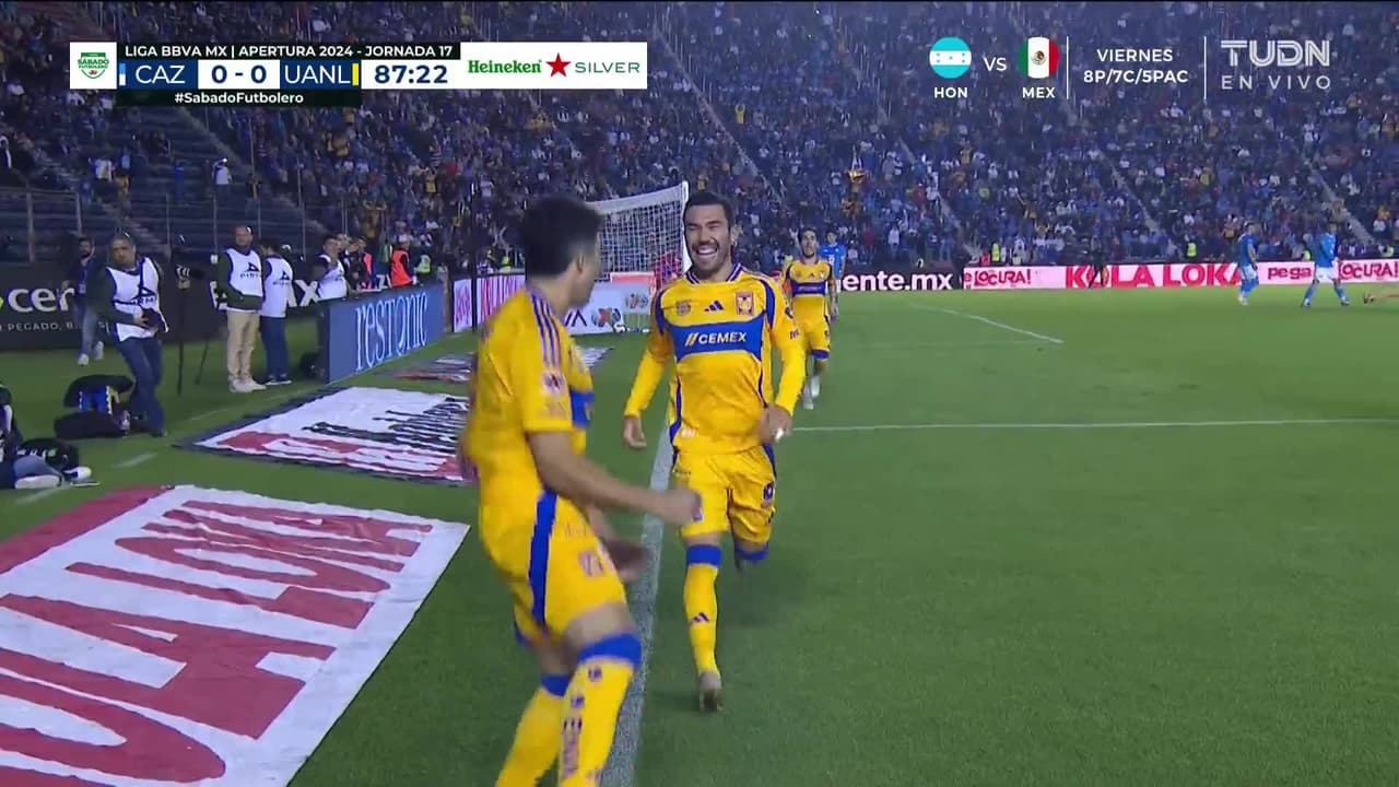 ¡GOL!  anota para Tigres. Nicolás Ibáñez