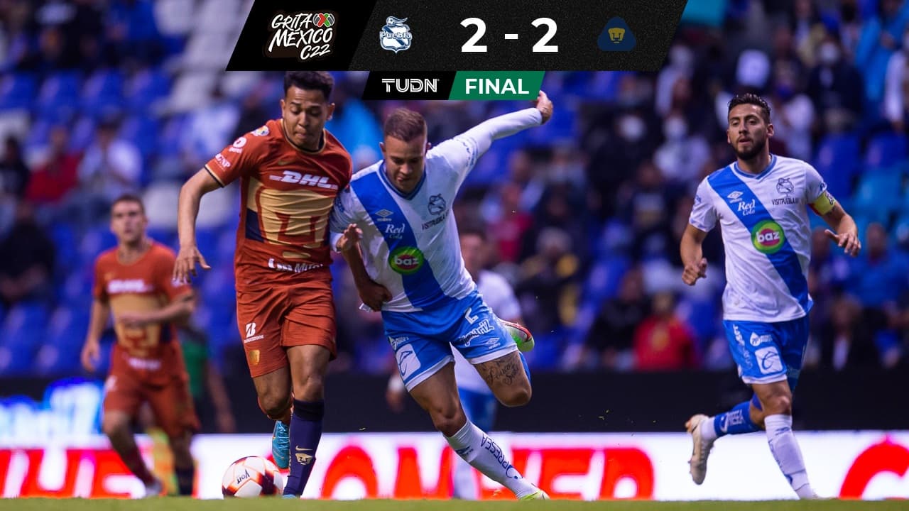 Pumas salva desventaja de 2-0 y rescata un punto de visita ante Puebla