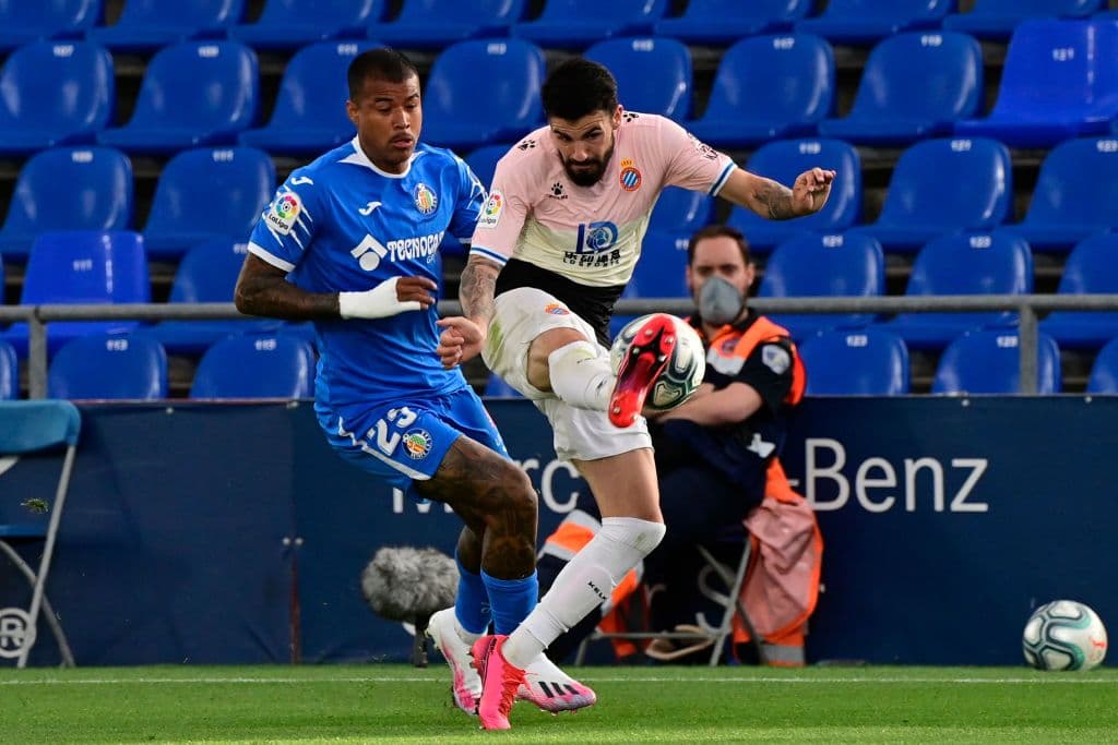 El Getafe no sabe utilizar la superioridad numérica y termina empatando en casa frente al Espanyol.