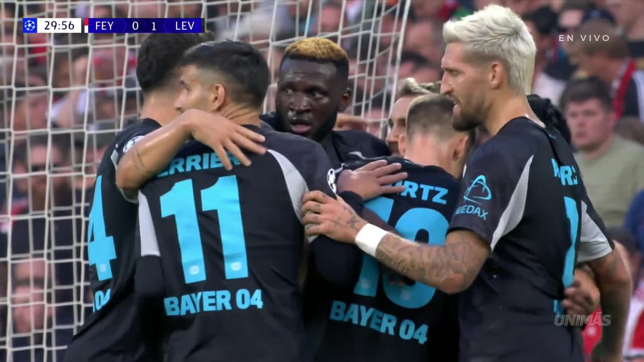 ¡Gol de Leverkusen! Grimaldo amplia la ventaja para el conjunto alemán