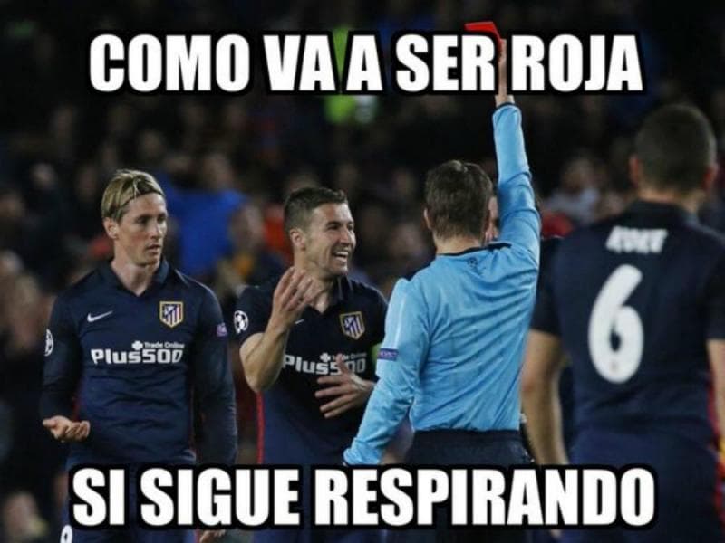 Los fanáticos hicieron bromas tras la polémica victoria del Barça sobre el Atlético luego de que Fernando Torres anotara el gol rojiblanco para luego ser expulsado y dejara a su equipo con un hombre menos para que Luis Suárez se vistiera de héroe marcando dos goles en el Camp Nou.