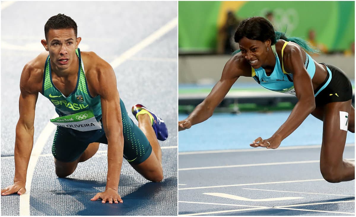 Joao Vitor de Oliveira de Brasil y Shaunae Miller de Bahamas se colgaron la capa de super héroes y volaron.