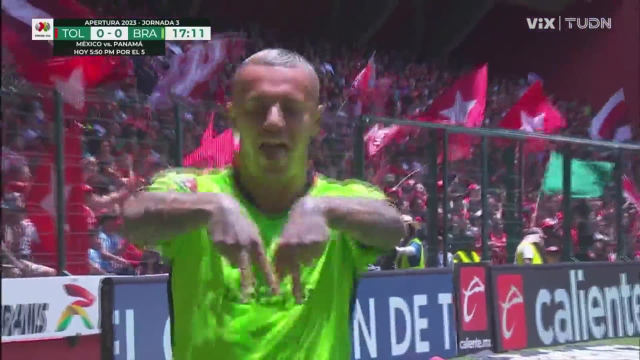 ¡Salieron Bravos! Golazo de Urzi y Juárez ya gana 1-0 al Toluca