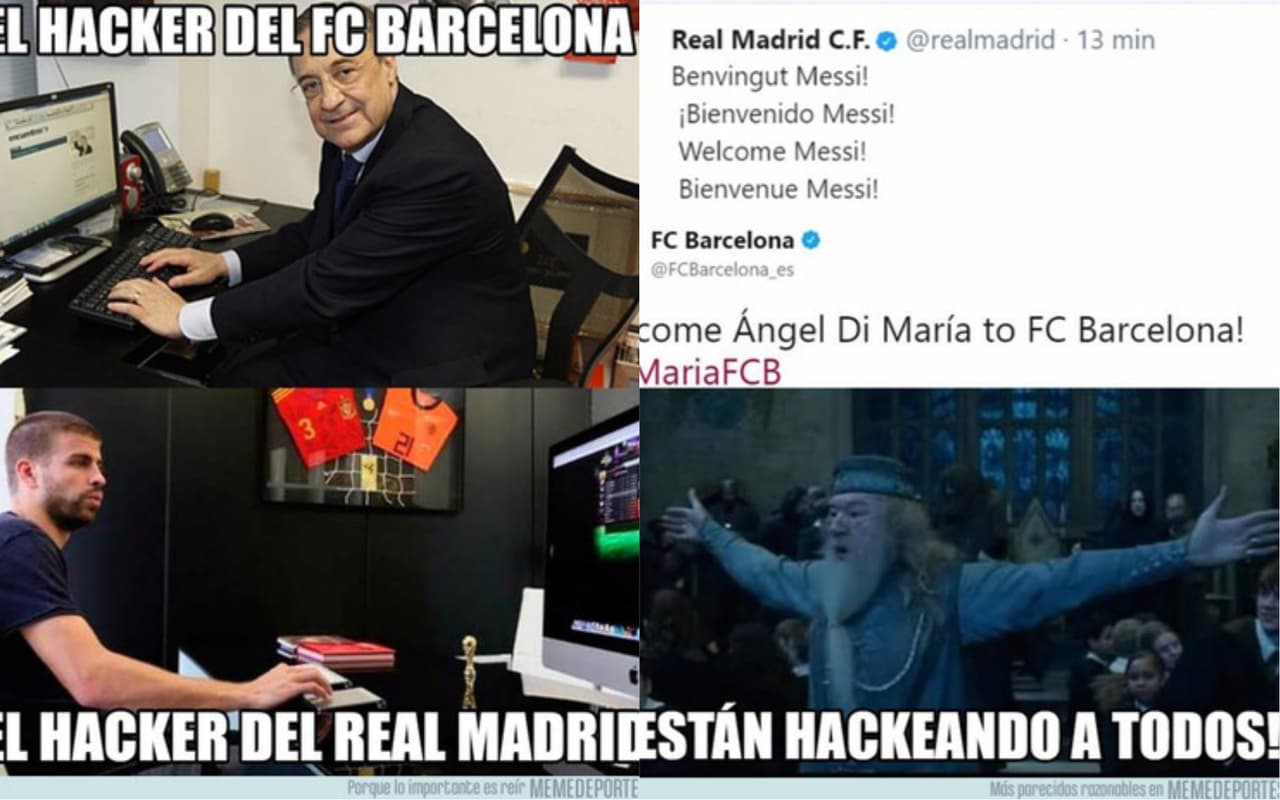 El hackeo a la cuenta de Real Madrid en Twitter, en el que supuestamente presentaron a Lionel Messi, fue motivo de burlas de los usuarios en redes sociales que incluso recordaron al Barcelona.