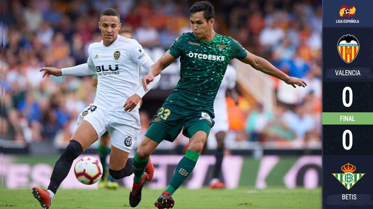 Entretenido Valencia y Betis termina sin goles