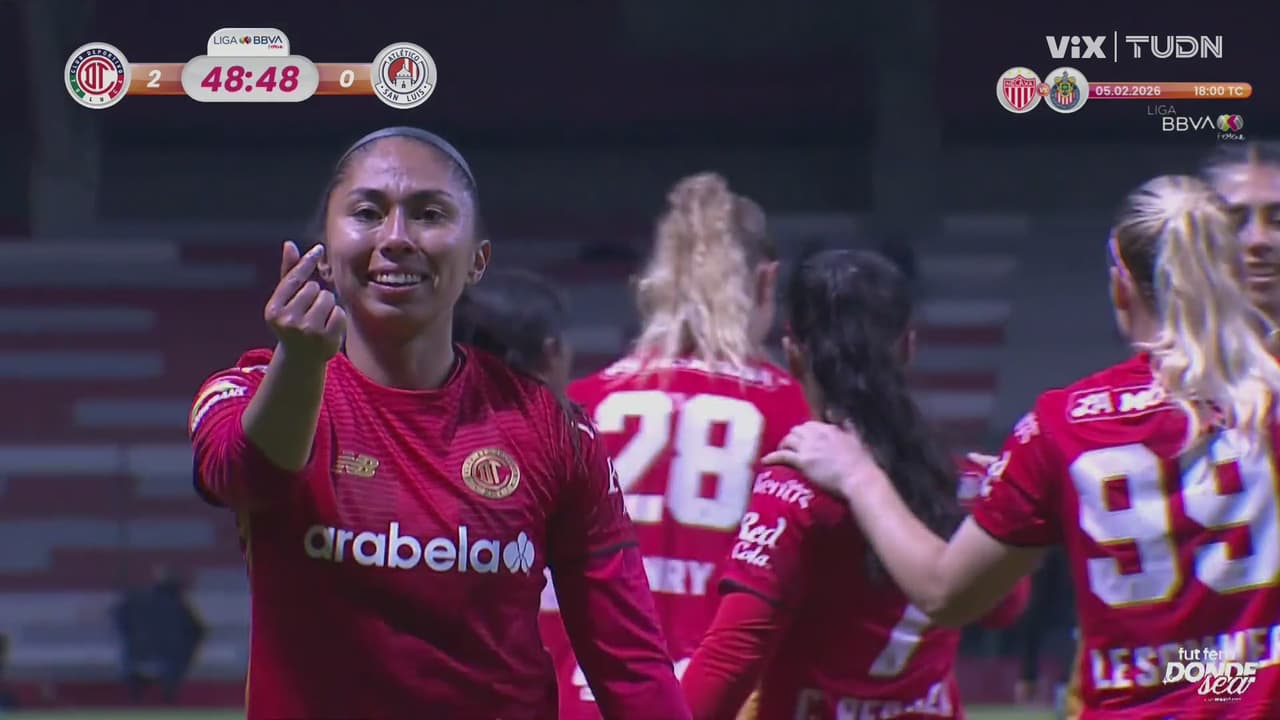 ¡Cabezazo letal de Vicky López! Toluca aumenta su ventaja