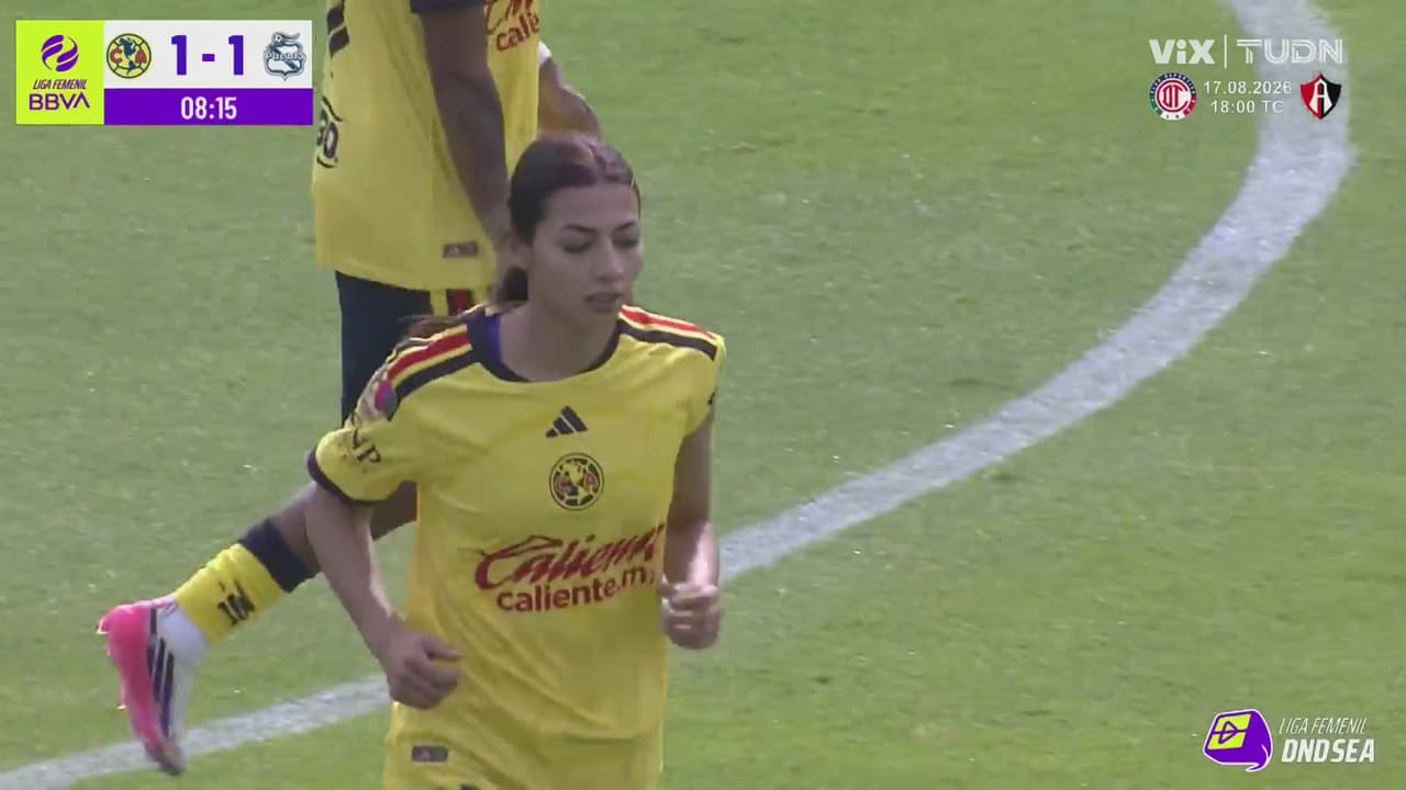 ¡Sólido remate de cabeza! América lo empata con Montse Saldívar