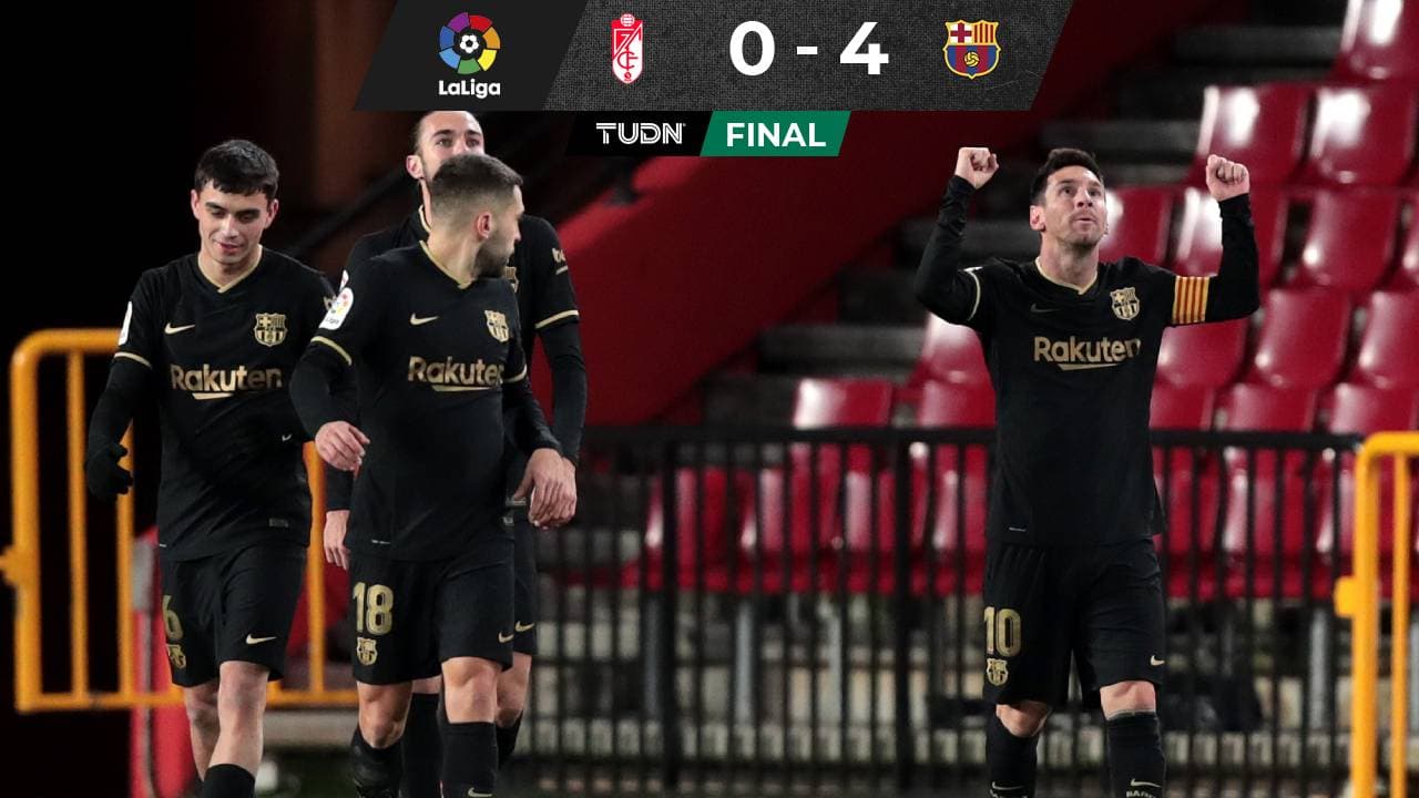 Dobletes de Messi y Griezmann en goleada de Barcelona a Granada