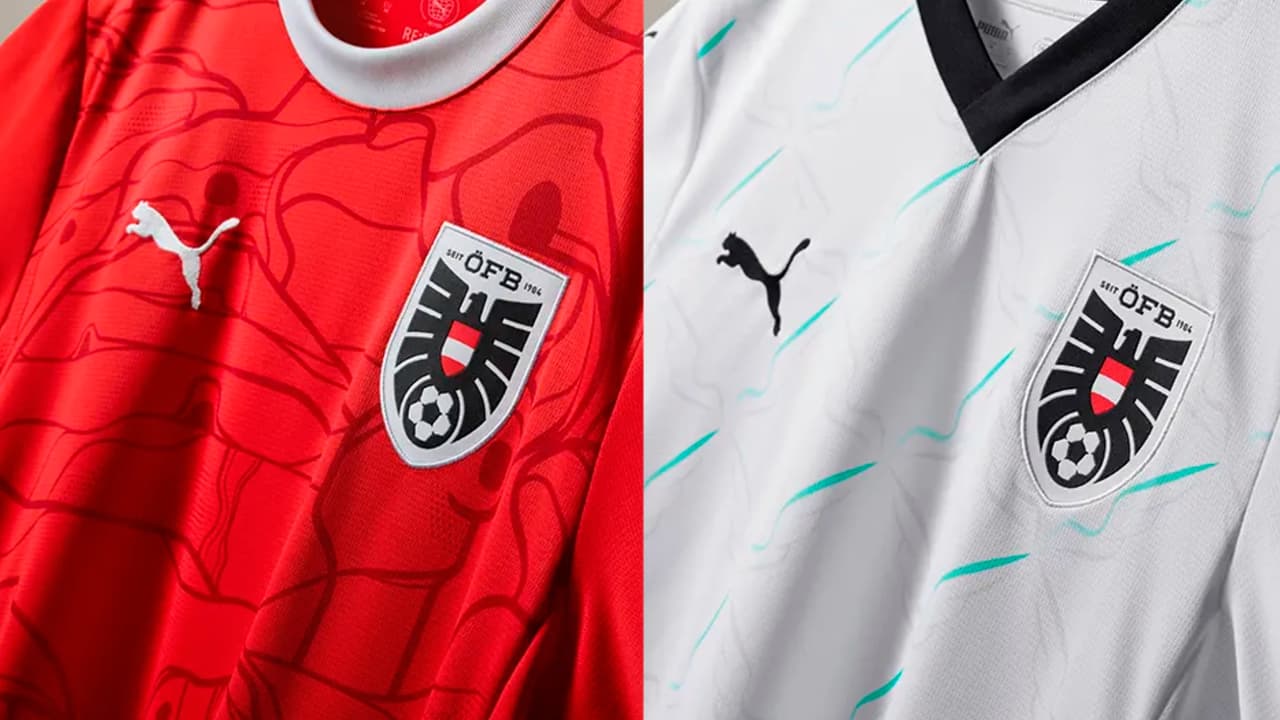 Estas son las playeras de local y visitante que utilizará la selección de Austria en la UEFA Euro 2024.