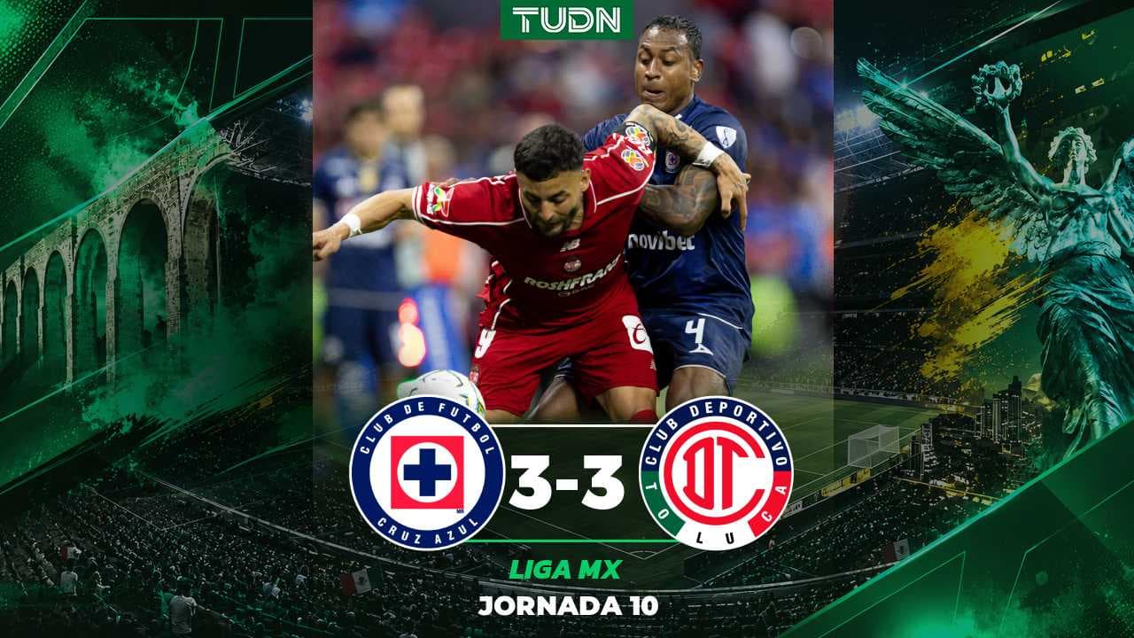 Cruz Azul y Toluca ofrecen un espectacular empate en la Fecha 10