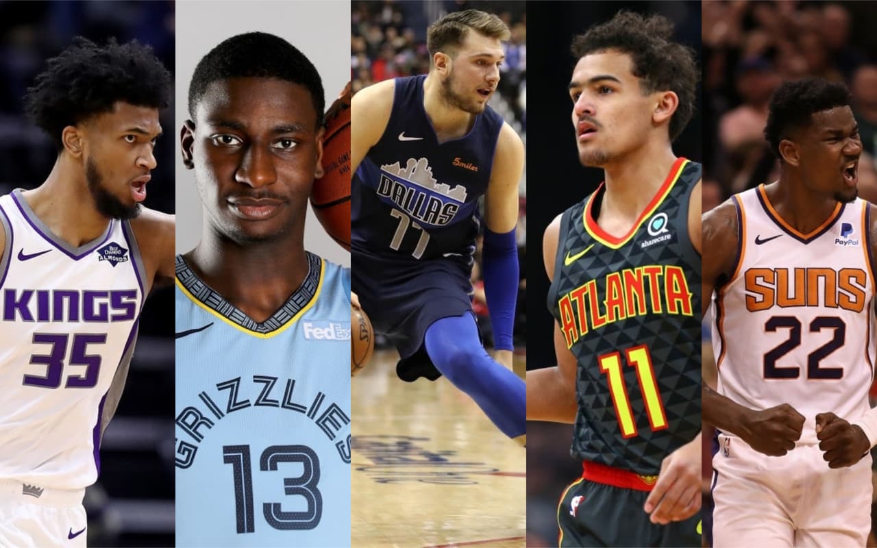 Con
<b>Luka Doncic</b> de Dallas y
<b>Trae Young</b> de Atlanta al frente, las cinco primeras selecciones del Draft de la NBA en 2018 fueron también los cinco mejores novatos de la Liga esta temporada.