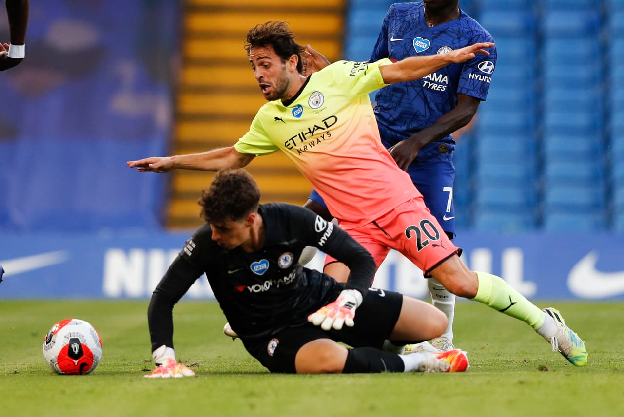 Tras un descuido, el portugués Bernardo Silva se queda a centímetros de marcar el 0-1 en Stamford Bridge.