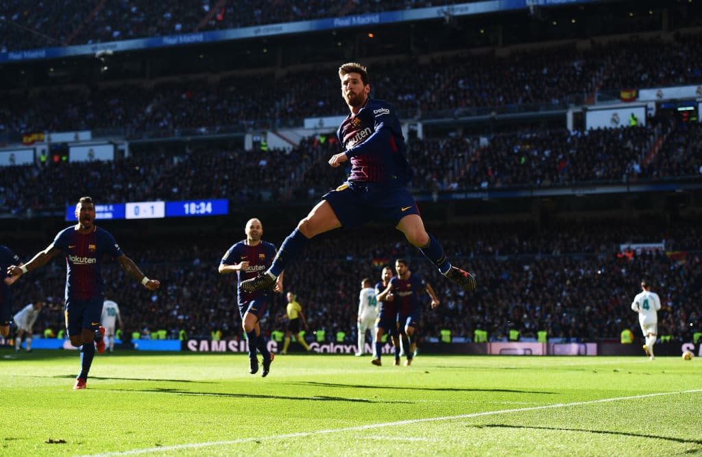 Real Madrid 0-3 Barcelona, 23 de diciembre de 2017. El equipo catalán se impuso con los goles de Luis Suárez (54'), Lionel Messi (64', de penal) y Aleix Vidal (90'+3).