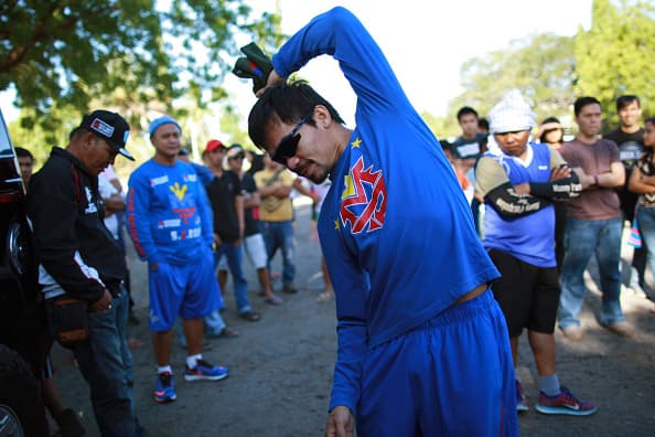 Manny Pacquiao inició sus entrenamientos en Filipinas de cara a su combate contra Timothy Bradley en abril.