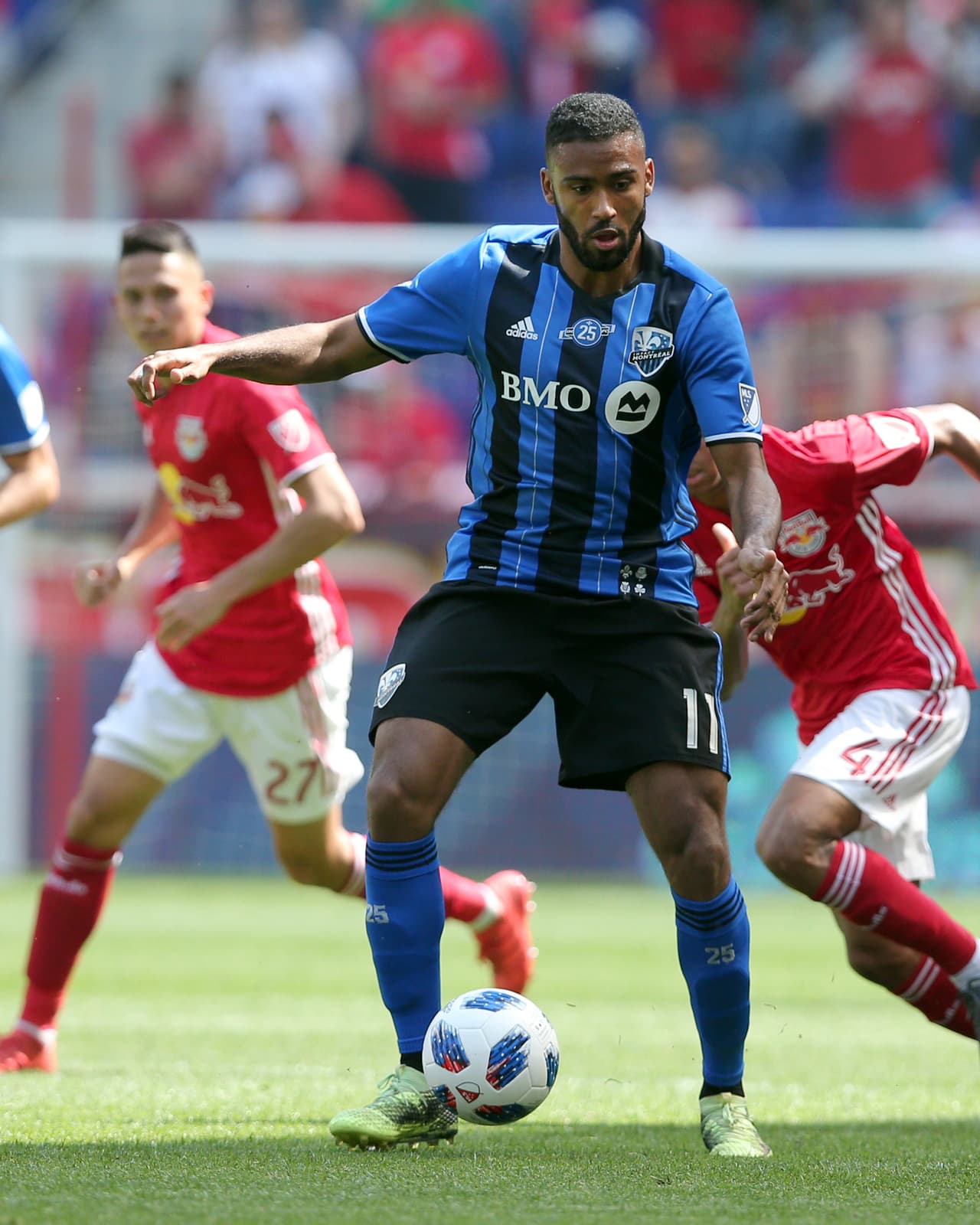 Anthony Jackson-Hamel marcó los dos primeros tantos del 4-2 de Montréal Impact ante New England Revolution. (USA Today Images)