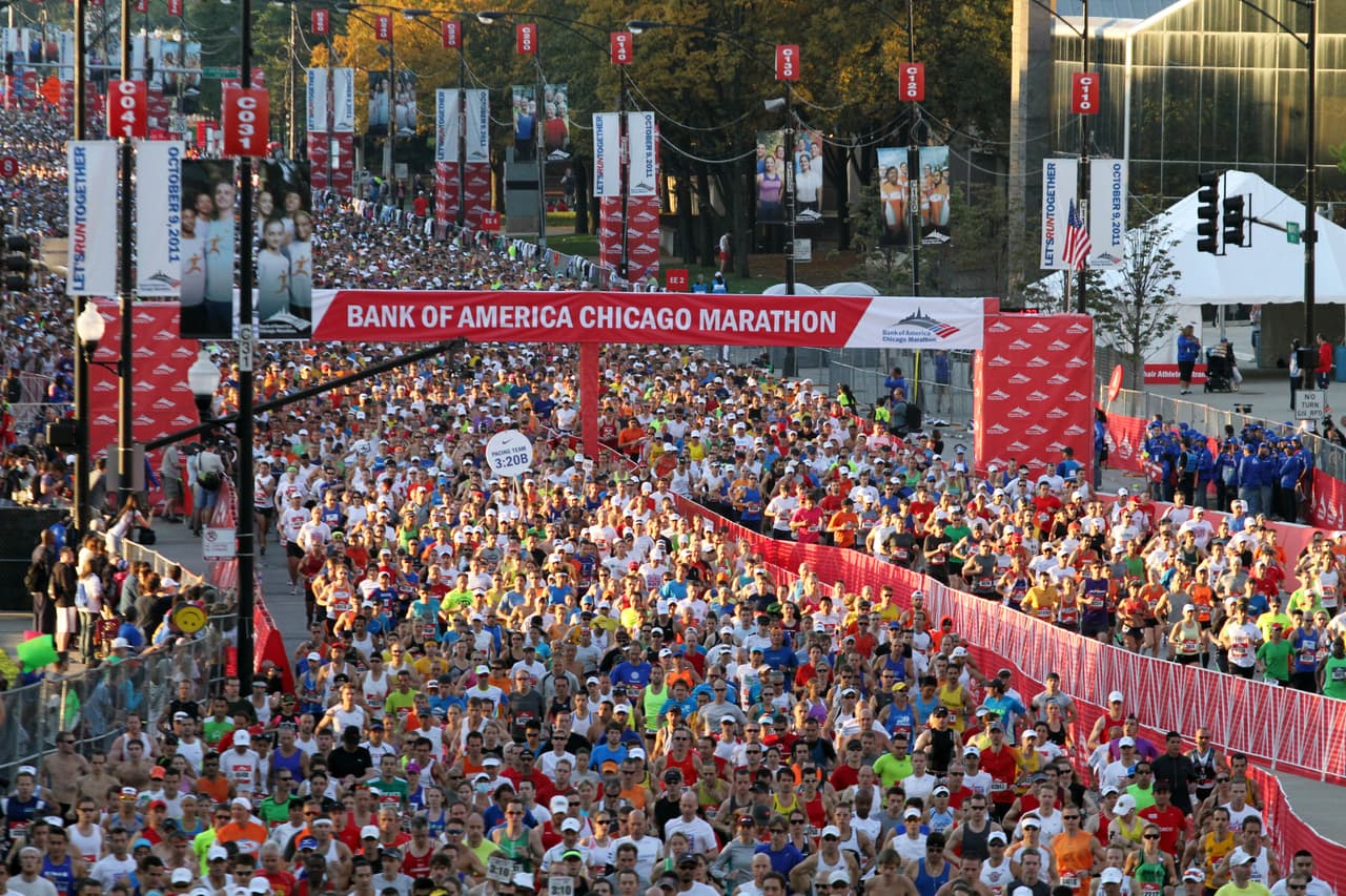 El maratón de Chicago es uno de los más famosos y más antiguos del mundo. Inicio en 1905 y es seguido por 1.7 millones de espectadores.