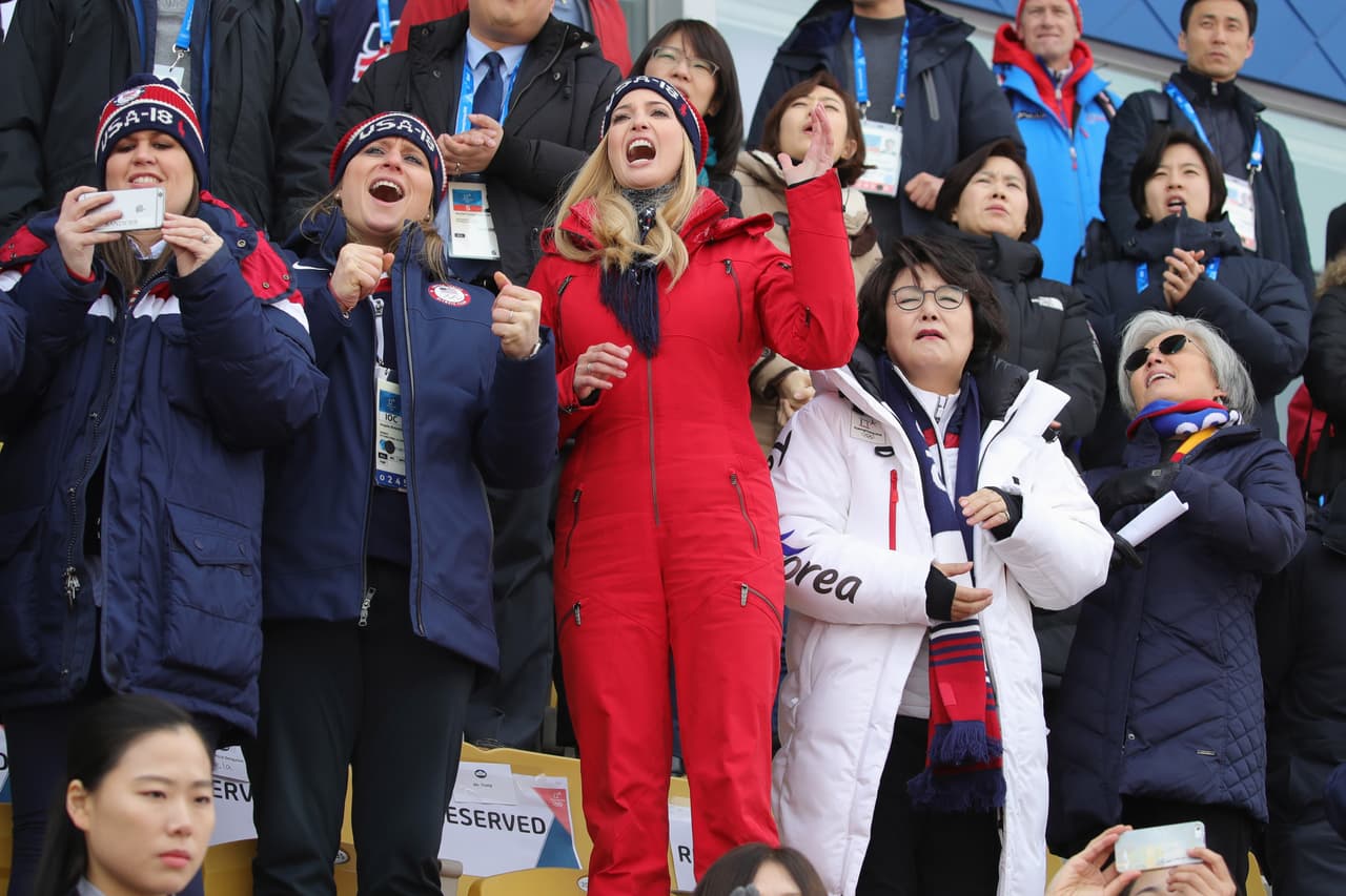 En medio de su "diplomacia olímpica", la hija del preseidente disfrutó como cualquier fanático durante la competencia.