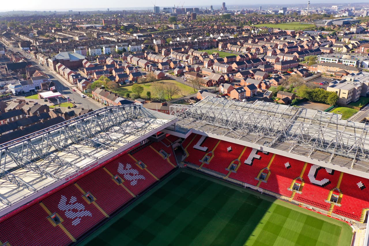 Panorámica de Anfield Stadium, casa de Liverpool