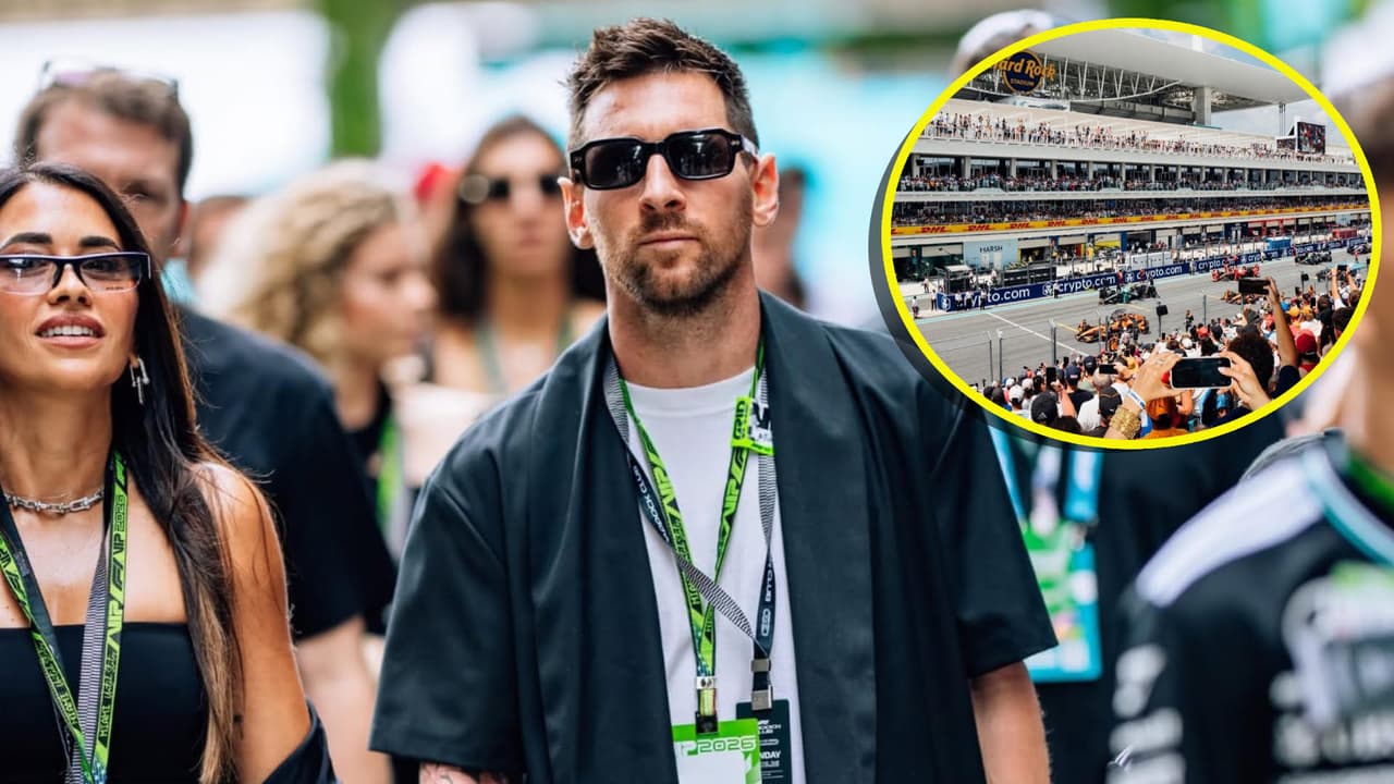 Lionel Messi roba miradas en el Gran Premio de Miami de Fórmula 1