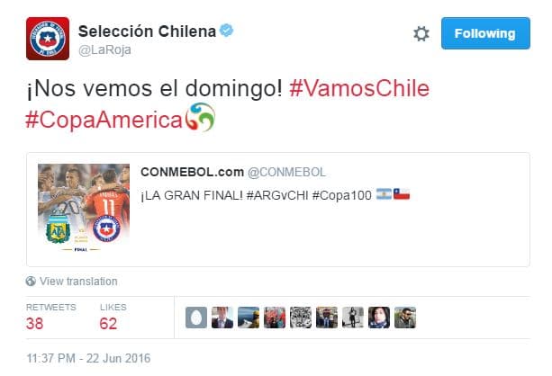 Las redes sociales muestran su apoyo a Colombia y Chile en la semifinal de la Copa América Centenario.
