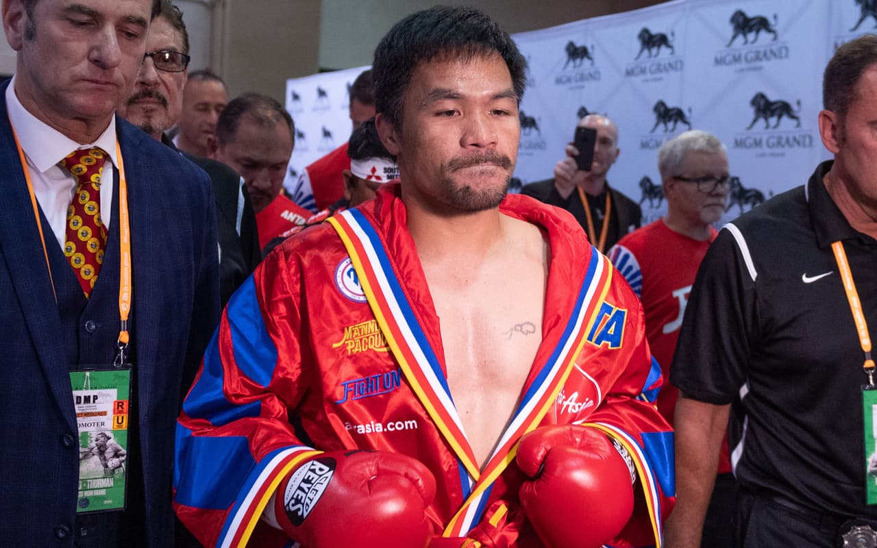 A sus 40 años, Pacquiao calló bocas con un tremendo despliegue de fortaleza y rapidez. Thurman cayó en el primer round y entregó su cetro wélter AMB al filipino.