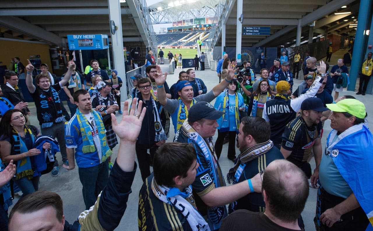 Los aficionados de Philadelphia Union ante la expectativa de lo que podía ser el primer título en la historia del club.