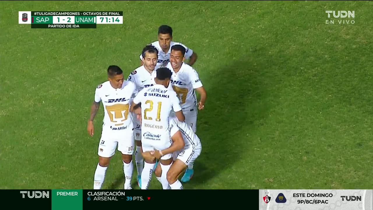 ¡GOL!  anota para Pumas UNAM. Juan Ignacio Dinenno