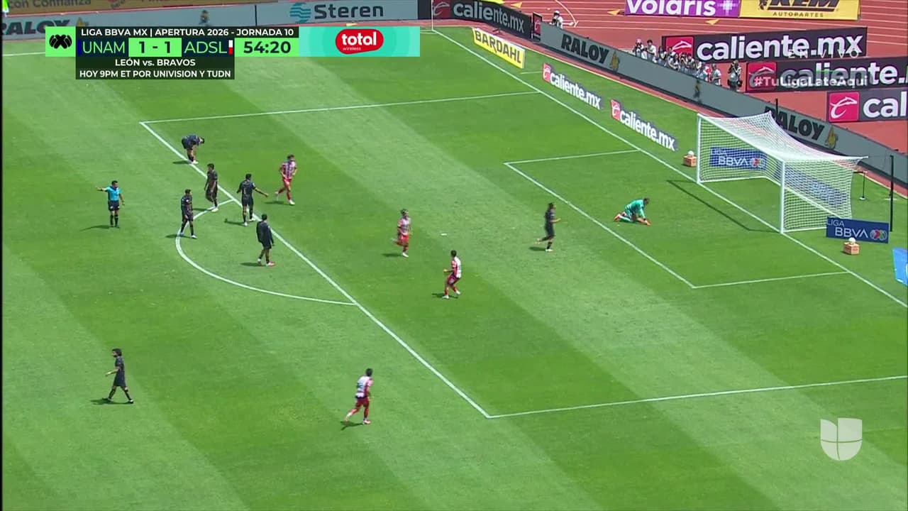 ¡GOL!  anota para Atlético San Luis. David Rodríguez