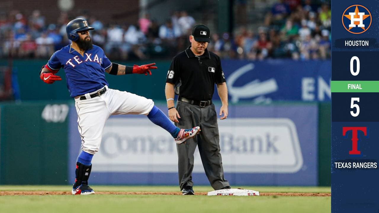 Los Texas Rangers blanquearon el jueves 5-0 a los Houston Astros, líderes de la División Oeste de la Liga Americana, en el único partido de la jornada de Grandes Ligas tras el receso del Juego de Estrellas.
