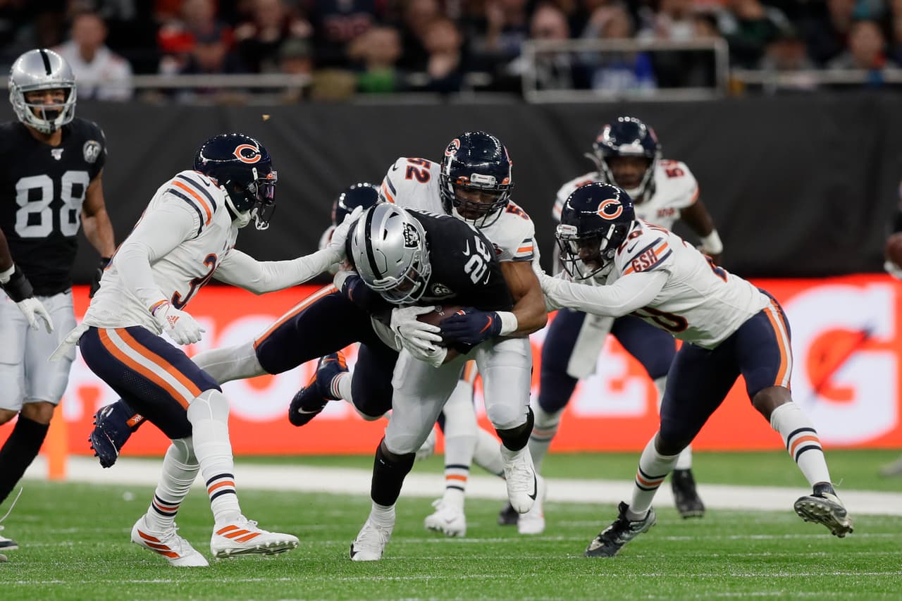 Los Raiders vencieron 24-21 a los Chicago Bears, en el estadio del Tottenham en Londres, y se ponen 3-2 en la temporada.