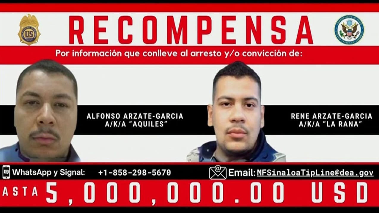 EEUU ofrece $10 millones por "La Rana" y "Aquiles", jefes clave del Cártel de Sinaloa