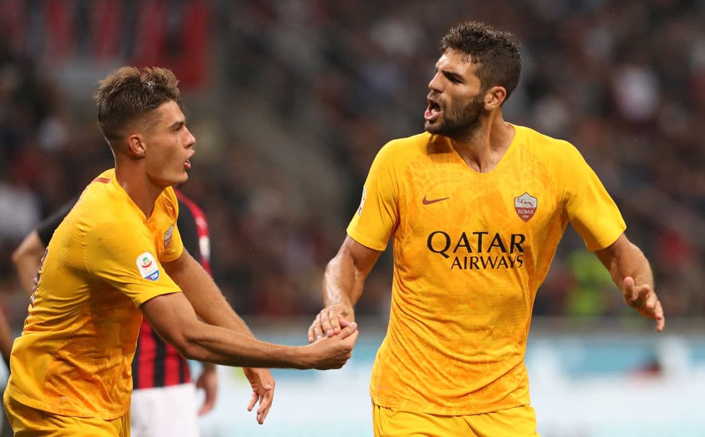 El argentino Fazio, de 31 años (derecha), llegó a su quinto gol con el equipo de la capital italiana en la Serie A.