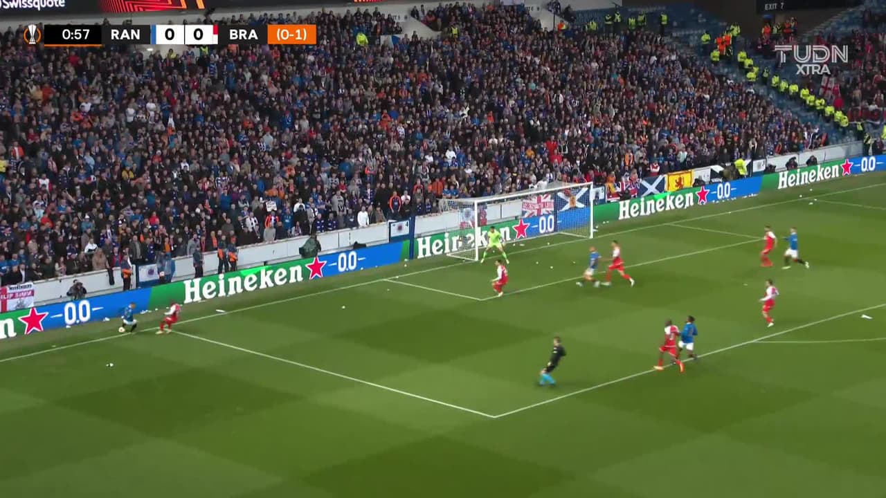 ¡Gol del Rangers! Tavernier puso el 1-0 sobre Braga y empató el global