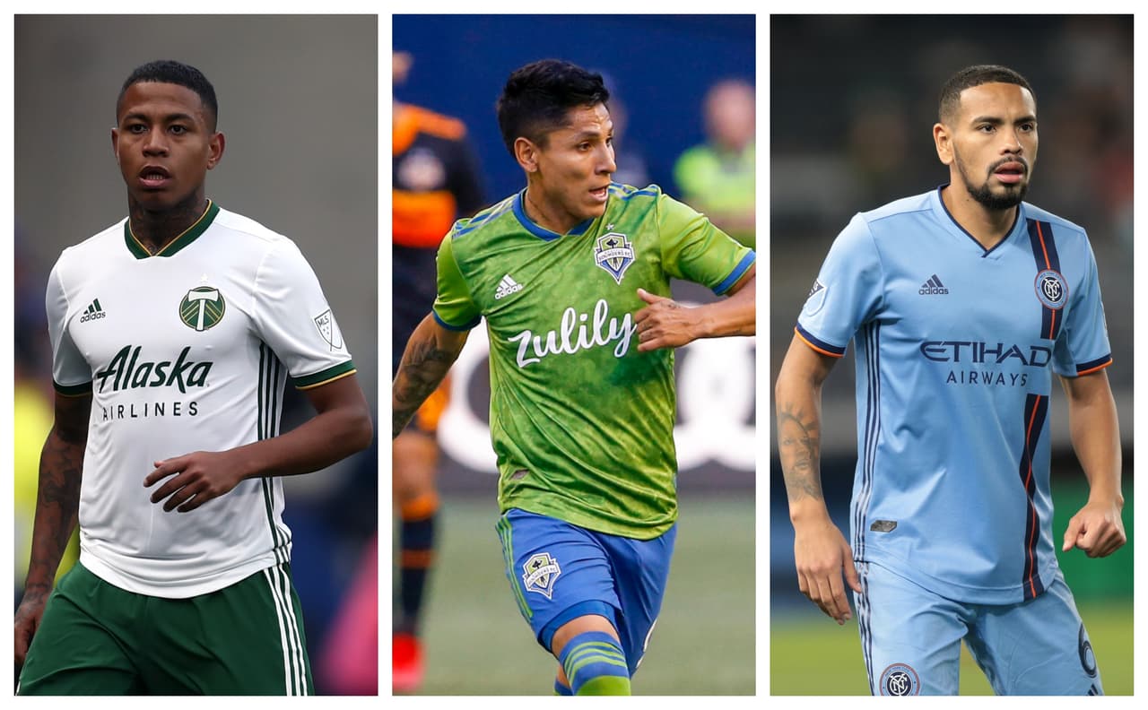 Andy Polo, Raúl Ruidíaz y Alexander Callens