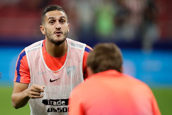 Koke, en el entrenamiento del Atlético de Madrid.