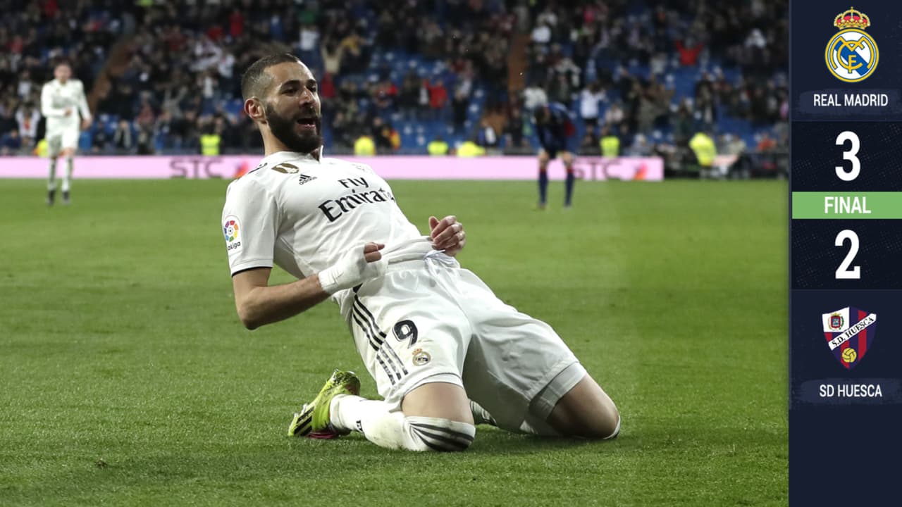 Benzema rescató al Real Madrid de sufrir un bochorno ante el Huesca