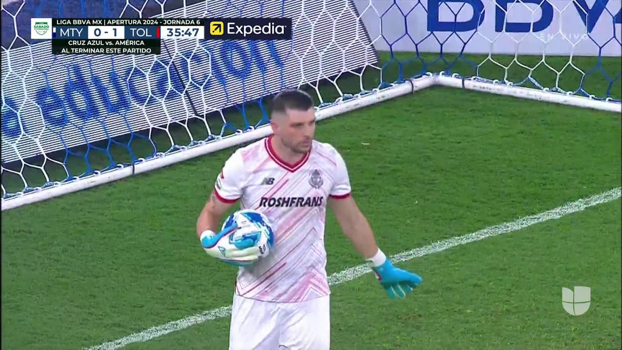 ¡TIRO ATAJADO! disparo por Germán Berterame.