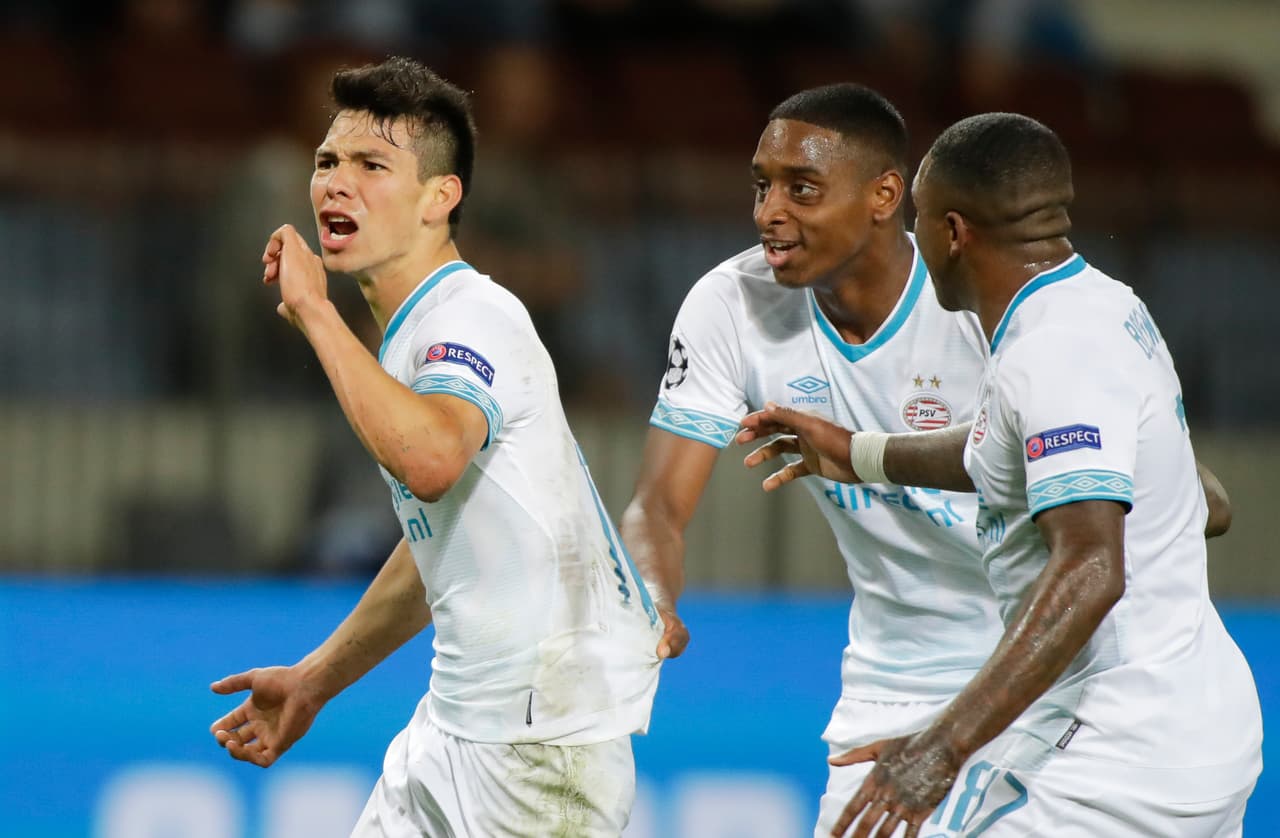 El mexicano Hirving Lozano debutó en la Champions League con gol en el triunfo del PSV Eindhoven 2-3 de visitante contra BATE Borisov en el juego de ida de las eliminatorias del torneo.