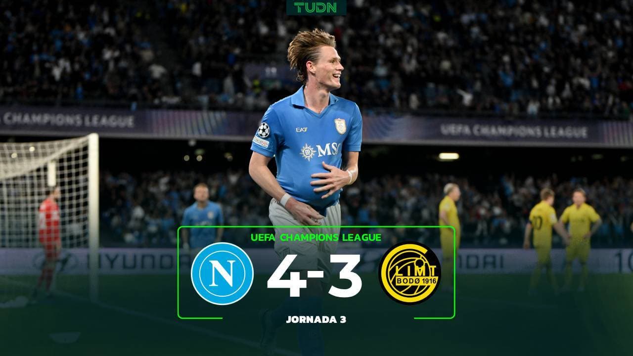 Resumen | Napoli sufre de más para vencer al Bodo/Glimt en Champions League