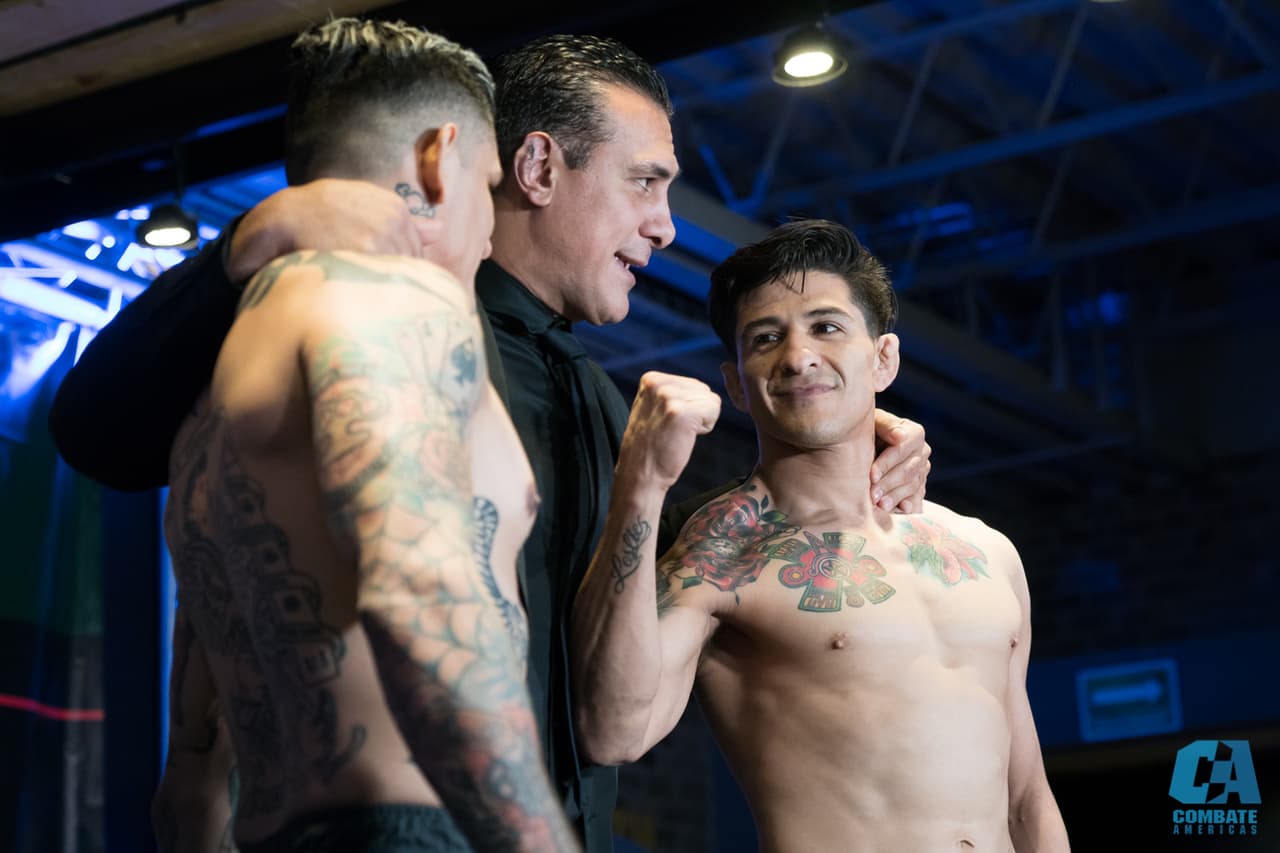 El Gimnasio de Nuevo León, Monterrey, vivió el inicio del Combate Américas II de este 2018 en el que la pelea antre Erik 'Goyito' Pérez y David 'DJ' Fuentes será la cereza de la noche. Los pesajes no tuvieron mayor sobresalto y ya está todo preparado para que en la noche del viernes los luchadores busquen la victoria.