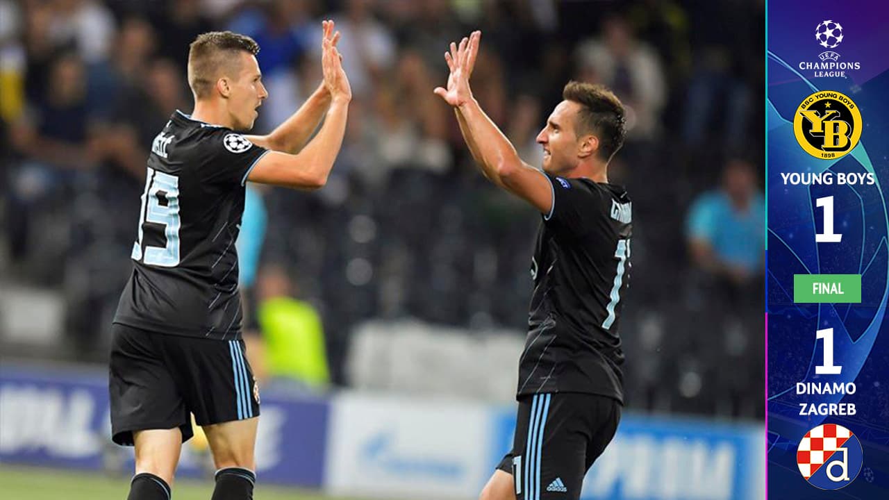 En un partido vibrante, Dinamo Zagreb hizo un buen 'negocio' y empató a un gol ante el Young Boys