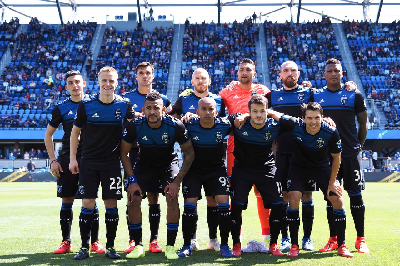 El once titular dispuesto por el técnico argentino Matías Almeyda para San Jose Earthquakes.
