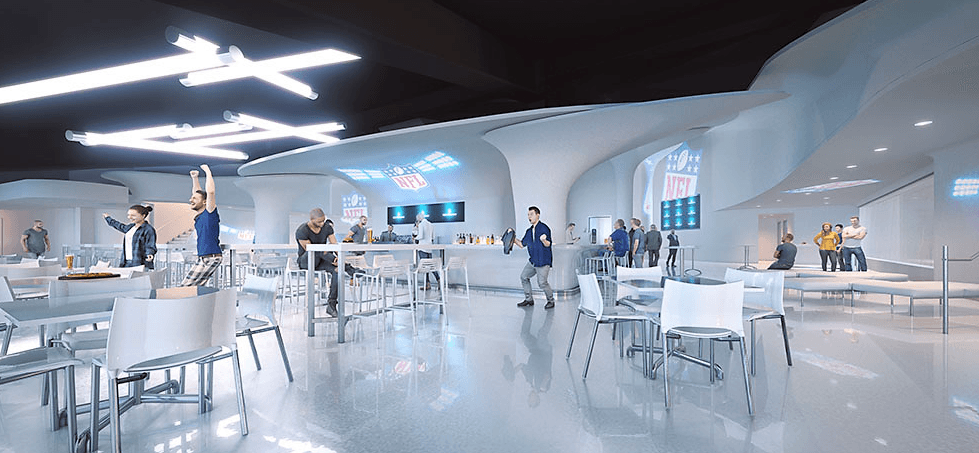 Todo tipo de áreas de convivencia con pantallas para no perder detalle de los juegos.