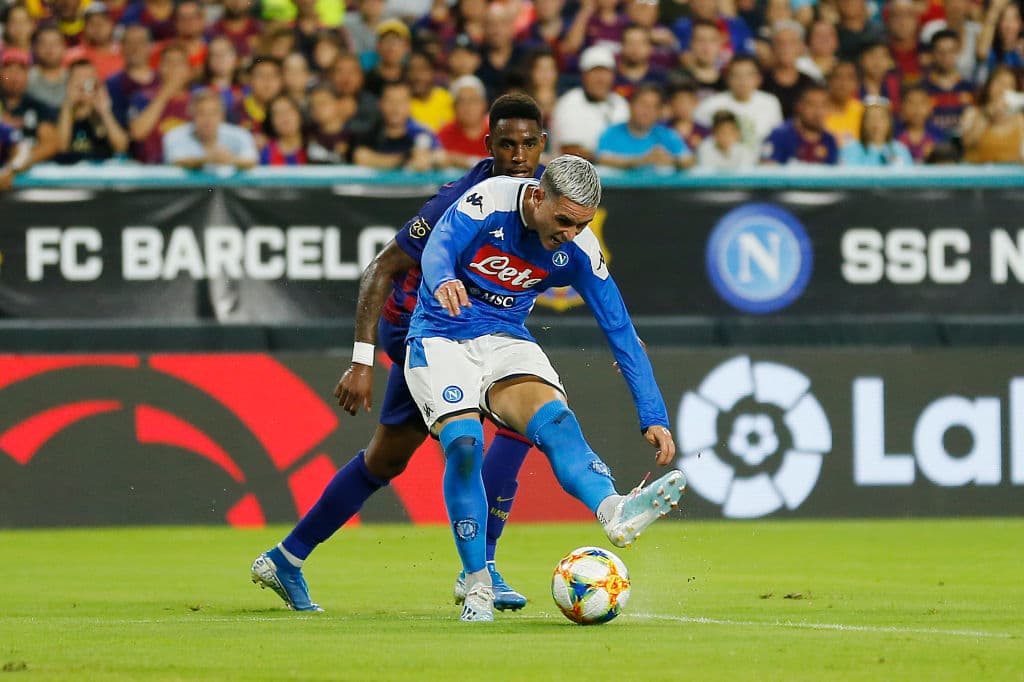 En imágenes el partido entre el FC Barcelona y el Napoli en Miami, Florida.