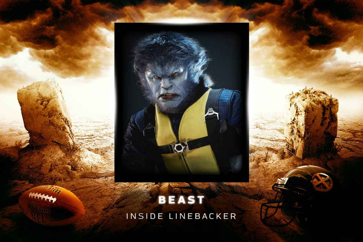 Bestia – Linebacker interior: Con su extraordinaria agilidad, velocidad, fuerza e inteligencia, es perfecto para la posición.