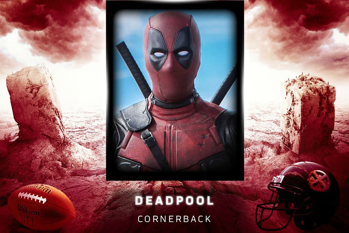 Deadpool - Cornerback: Su vocabulario es lo mejor de él, y gracias a su agilidad hará las coberturas de manera impecable. Por supuesto, será el consentido de los fans.