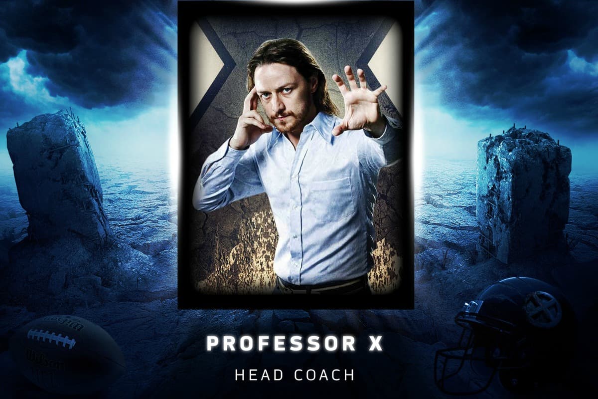 Profesor X - Head Coach: Llega a la mente de sus jugadores de manera perfecta para obtener de ellos la mejor jugada.