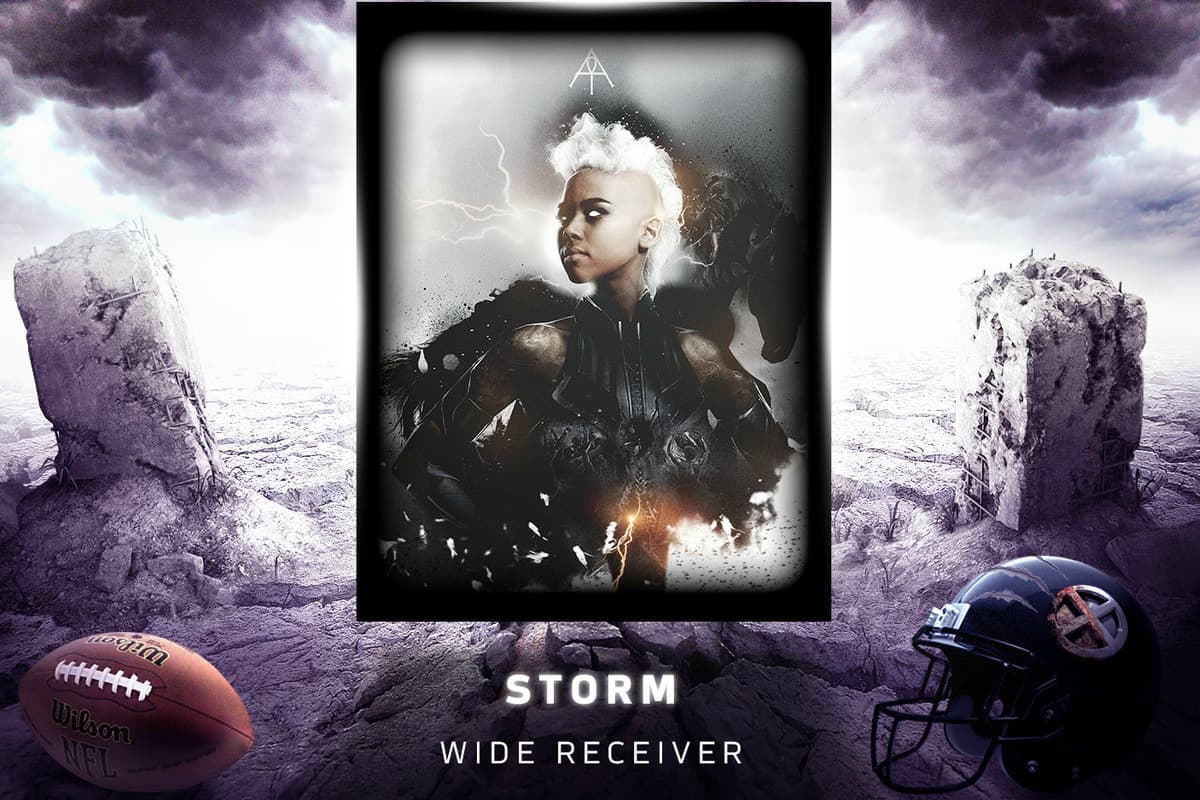 Tormenta - Receptor: Ella es eléctrica en el campo y puede jugar sensacional bajo cualquier clima que ella pueda crear.