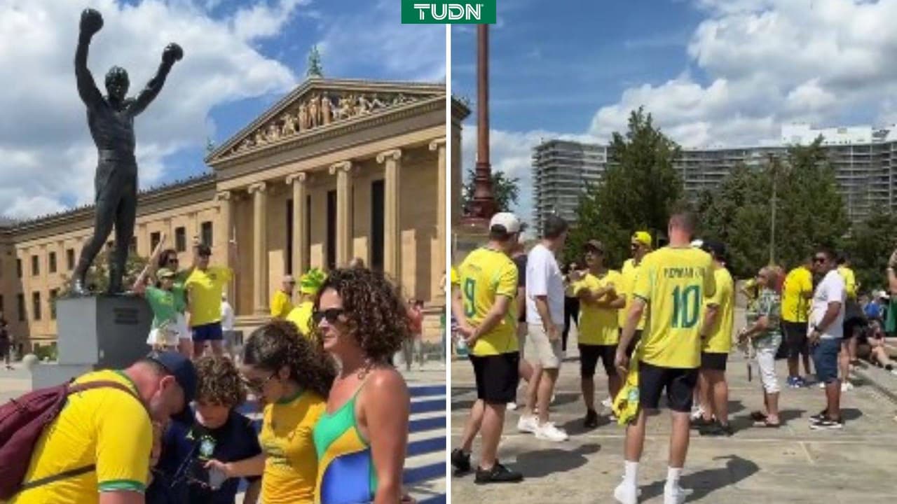 Invasión de brasileños a la mítica estatua de Rocky 